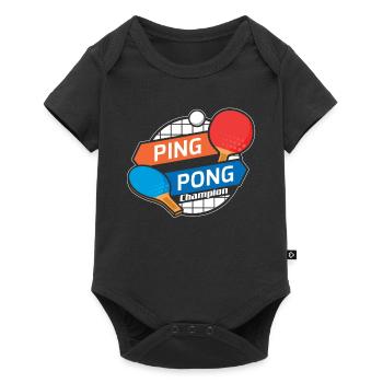 Tennis de table ping-pong cadeau de joueur de tennis de table - Body à manches courtes Premium Bébé - noir - Devant