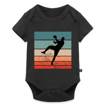 Handball handball player handball throw - Baby Premium short-sleeve bodysuit - black - Front