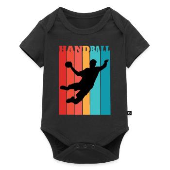 Handball joueur rétro vintage - Body à manches courtes Premium Bébé - noir - Devant