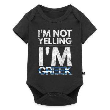 I'm not yelling I'm Greek Greece flag Elliniki sim - Baby Premium Kurzarmbody - Schwarz - Vorne