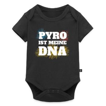 Pyrofreak Pyro ist meine DNA Pyro Fan Feuerwerker - Baby Premium Kurzarmbody - Schwarz - Vorne