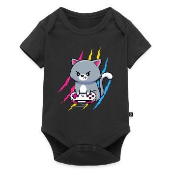 Pansexuel Gaymer Geek Pride LGBT Amoureux des jeux vidéo - Body à manches courtes Premium Bébé - noir - Devant