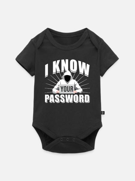 Hacker Cybersecurity Passwort Geschenk - Baby Premium Kurzarmbody - Schwarz