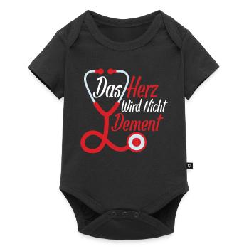 Das Herz wird Nicht Dement Altenpflegerin Pflege - Baby Premium Kurzarmbody - Schwarz - Vorne
