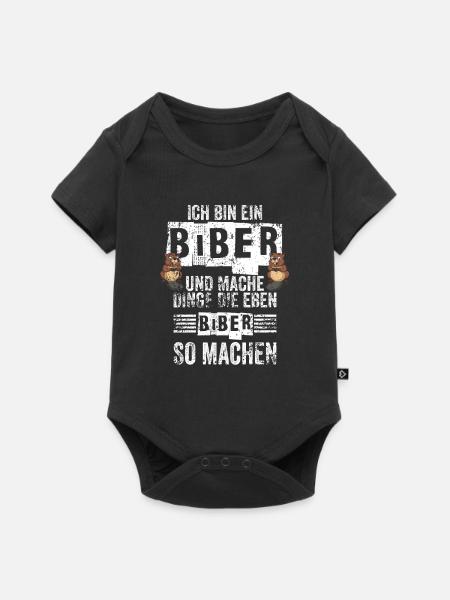 Biber Nagetier Biberliebhaber Geschenk - Baby Premium Kurzarmbody - Schwarz