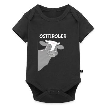 Osttiroler Grauvieh Kuh Rind Landwirt Geschenk - Baby Premium Kurzarmbody - Schwarz - Vorne