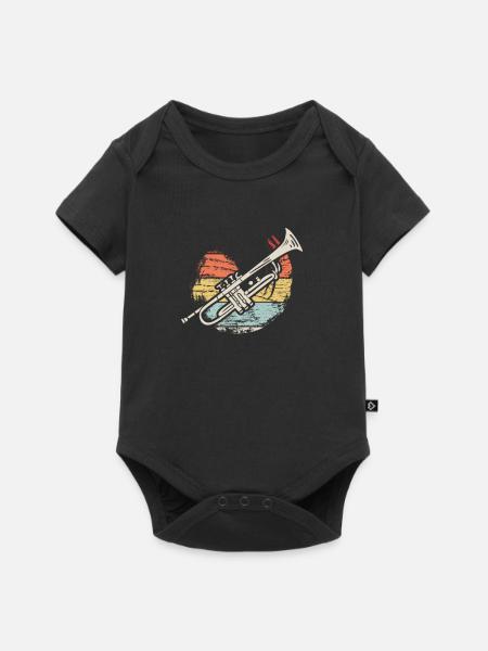 Trompete - Baby Premium Kurzarmbody - Schwarz