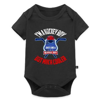 Hockey Boy Ice Hockey Player Boy Son Winter - Baby Premium short-sleeve bodysuit - black - Front