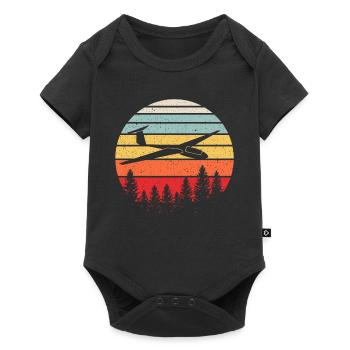 Gliding vintage glider pilot - Baby Premium short-sleeve bodysuit - black - Front