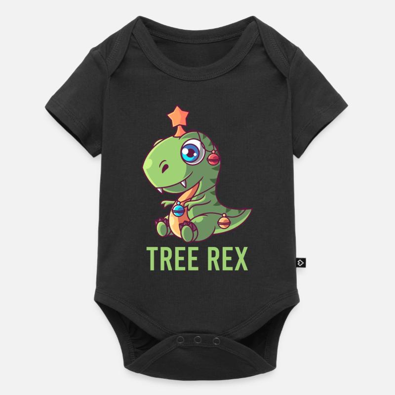 Süßes Tree Rex T-Rex Weihnachtsmann Geschenk Licht - Baby Premium Kurzarmbody - Schwarz