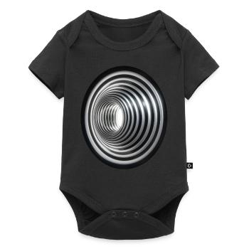 3D Vortex - Effect / 3D Effekt Strudel Swirl Vortex - Baby Premium short-sleeve bodysuit - black - Front