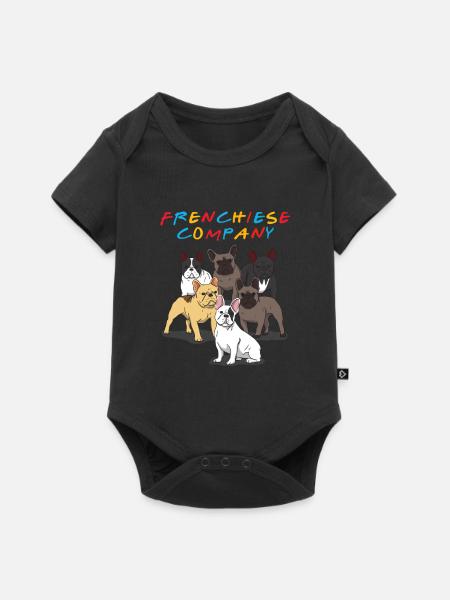 Frenchie - Baby Premium Kurzarmbody - Schwarz
