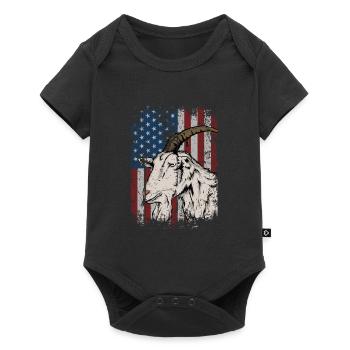 Patriotic America Flag Goat Farmer Gift Idea - Baby Premium short-sleeve bodysuit - black - Front