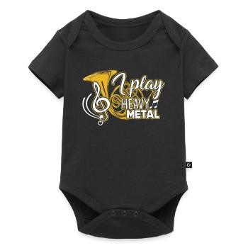 Cor français Je joue du cor français Heavy Metal - Body à manches courtes Premium Bébé - noir - Devant