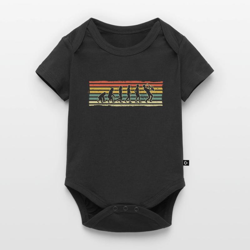 Saxophon Spieler Geschenk Spaß Evolution eines Baby Premium Kurzarmbody