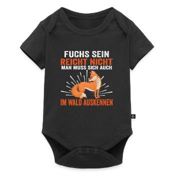 Fuchs Wald Jäger Rotfuchs Lustige Sprüche - Baby Premium Kurzarmbody - Schwarz - Vorne