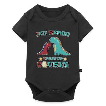 Ich werde Cousin für grosse Cousins 2020 - Baby Premium Kurzarmbody - Schwarz - Vorne