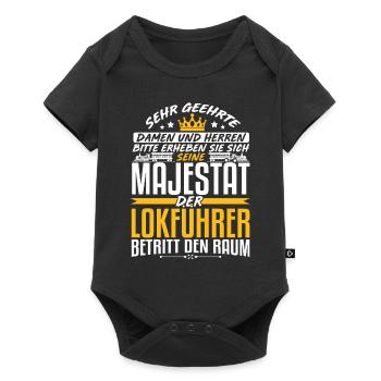 Seine Majestät Der Lokführer Betritt Den Raum - Baby Premium Kurzarmbody - Schwarz - Vorne