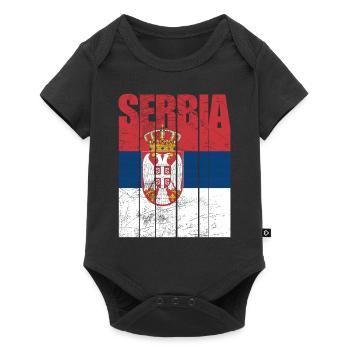 Drapeau de la Serbie - Body à manches courtes Premium Bébé - noir - Devant
