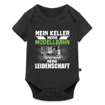 Mein Keller Meine Modellbahn Meine Leidenschaft - Baby Premium Kurzarmbody - Schwarz - Vorne