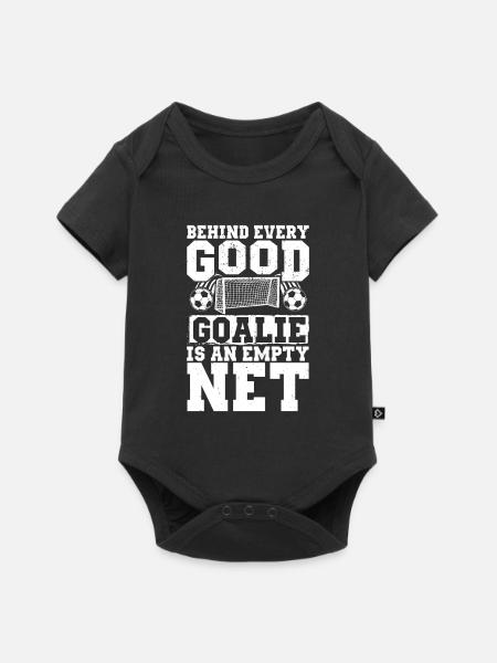 Behind Every Good Goalie Is An Empty Net Football - Baby Premium Kurzarmbody - Schwarz