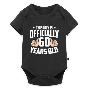 60e anniversaire - Body à manches courtes Premium Bébé - noir - Devant