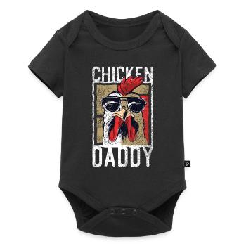 Chicken Daddy-funny design for the in the basket - Baby Premium short-sleeve bodysuit - black - Front