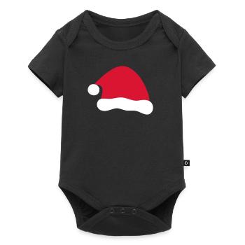 Chapeau de père noël - Body à manches courtes Premium Bébé - noir - Devant