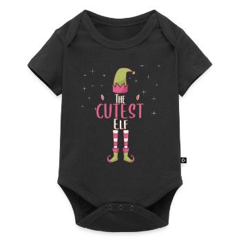 Cute elf costume elf family gift - Baby Premium short-sleeve bodysuit - black - Front