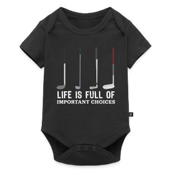 Le cadeau de golf des choix importants de la vie - Body à manches courtes Premium Bébé - noir - Devant