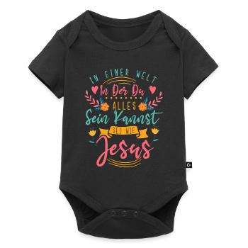Jesus Christus Shirt - Sei wie Jesus - Baby Premium Kurzarmbody - Schwarz - Vorne