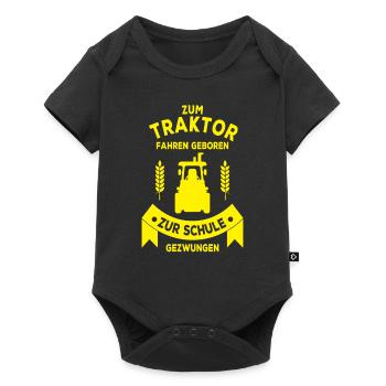 Bauer Landwirt Traktor Bauernhof Geschenkidee - Baby Premium Kurzarmbody - Schwarz - Vorne