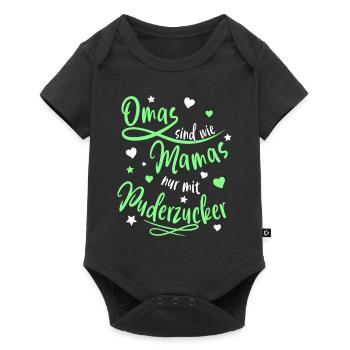 Omas sind wie Mamas nur mit Puderzucker - Oma - Baby Premium Kurzarmbody - Schwarz - Vorne