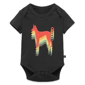 Oeuvre vintage de chien espagnol Podenco - Body à manches courtes Premium Bébé - noir - Devant