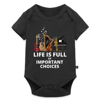 Musical life is full of instruments - Baby Premium short-sleeve bodysuit - black - Front