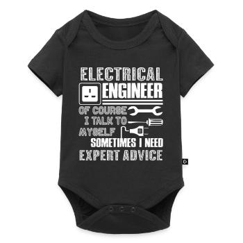 Ingénieur électrique drôle Ingénieur électrique - Body à manches courtes Premium Bébé - noir - Devant