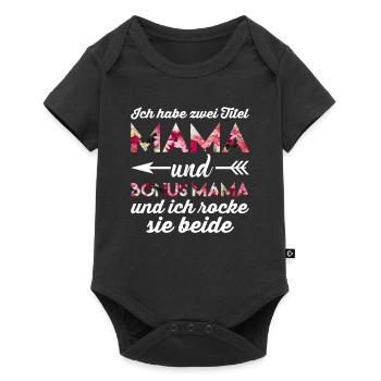 Bonus Mama - Baby Premium Kurzarmbody - Schwarz - Vorne