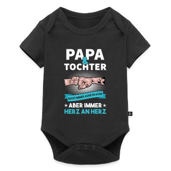 Papa Tochter - Baby Premium Kurzarmbody - Schwarz - Vorne