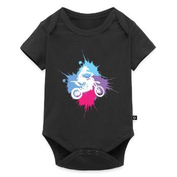 motocross motorrad biker bike motorsport geschenki - Baby Premium Kurzarmbody - Schwarz - Vorne