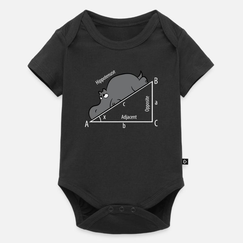 Mathe Pythagore Hypothenuse Hippopotame - Body à manches courtes Premium Bébé - noir
