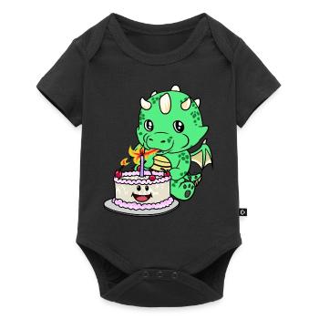 Dragon Baby Birthday Cake Congratulations KInd - Baby Premium short-sleeve bodysuit - black - Front