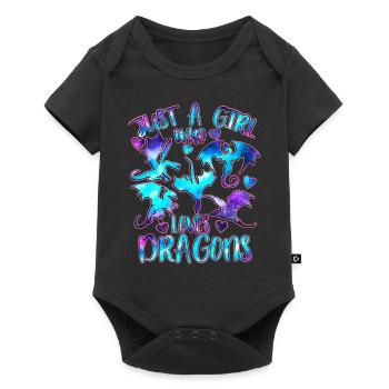 Juste une fille qui aime les dragons - Body à manches courtes Premium Bébé - noir - Devant