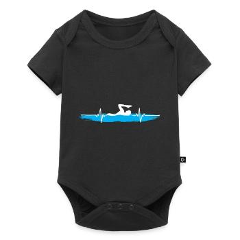 swimmer swimming gift idea water swimming pool - Baby Premium short-sleeve bodysuit - black - Front