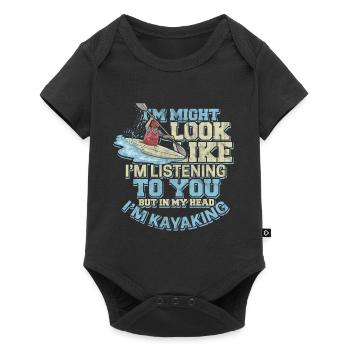 Kayak en eau vive aviron bateau à roue en eau vive - Body à manches courtes Premium Bébé - noir - Devant
