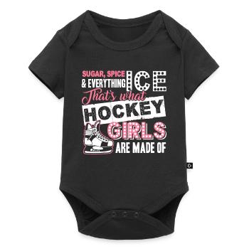 Hockey sur glace Hockey sur glace filles - Body à manches courtes Premium Bébé - noir - Devant