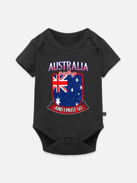 Australien Fan - Baby Premium Kurzarmbody - Schwarz