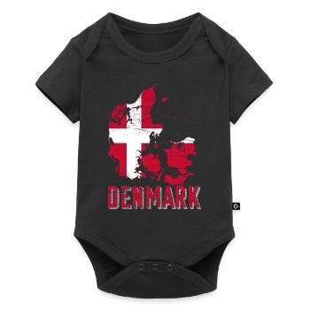 Danemark Pavillon pays Frontière - Body à manches courtes Premium Bébé - noir - Devant