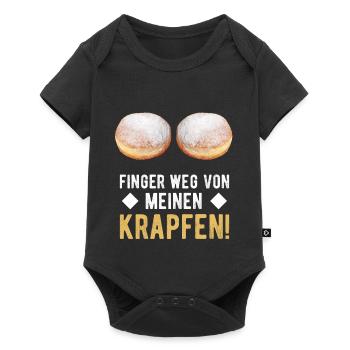 Finger weg von meinen Krapfen Faschingskrapfen - Baby Premium Kurzarmbody - Schwarz - Vorne