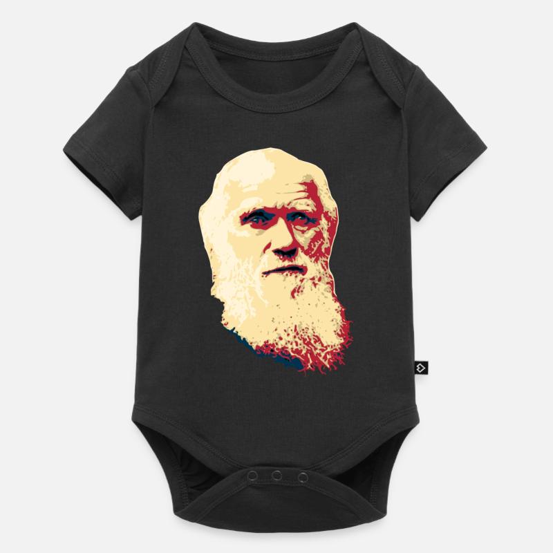 Charles Darwin - Baby Premium Kurzarmbody - Schwarz
