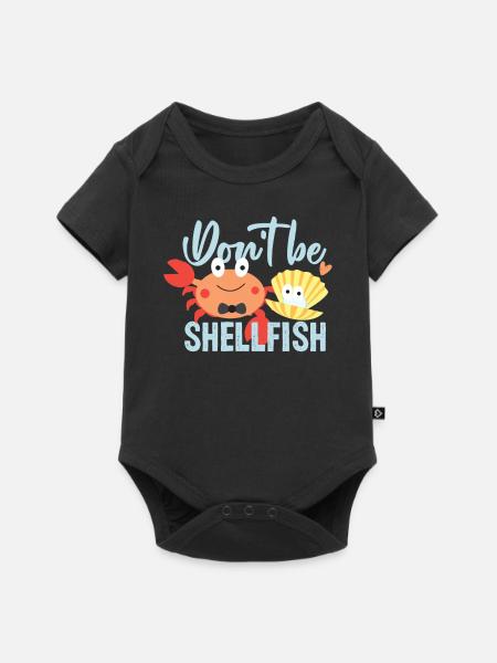 Meeresfrüchte Schalentier Geschenkidee - Baby Premium Kurzarmbody - Schwarz